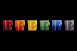 Stoneware Rainbow Set of 6 Espresso Mugs
