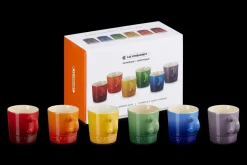 Stoneware Rainbow Set of 6 Espresso Mugs