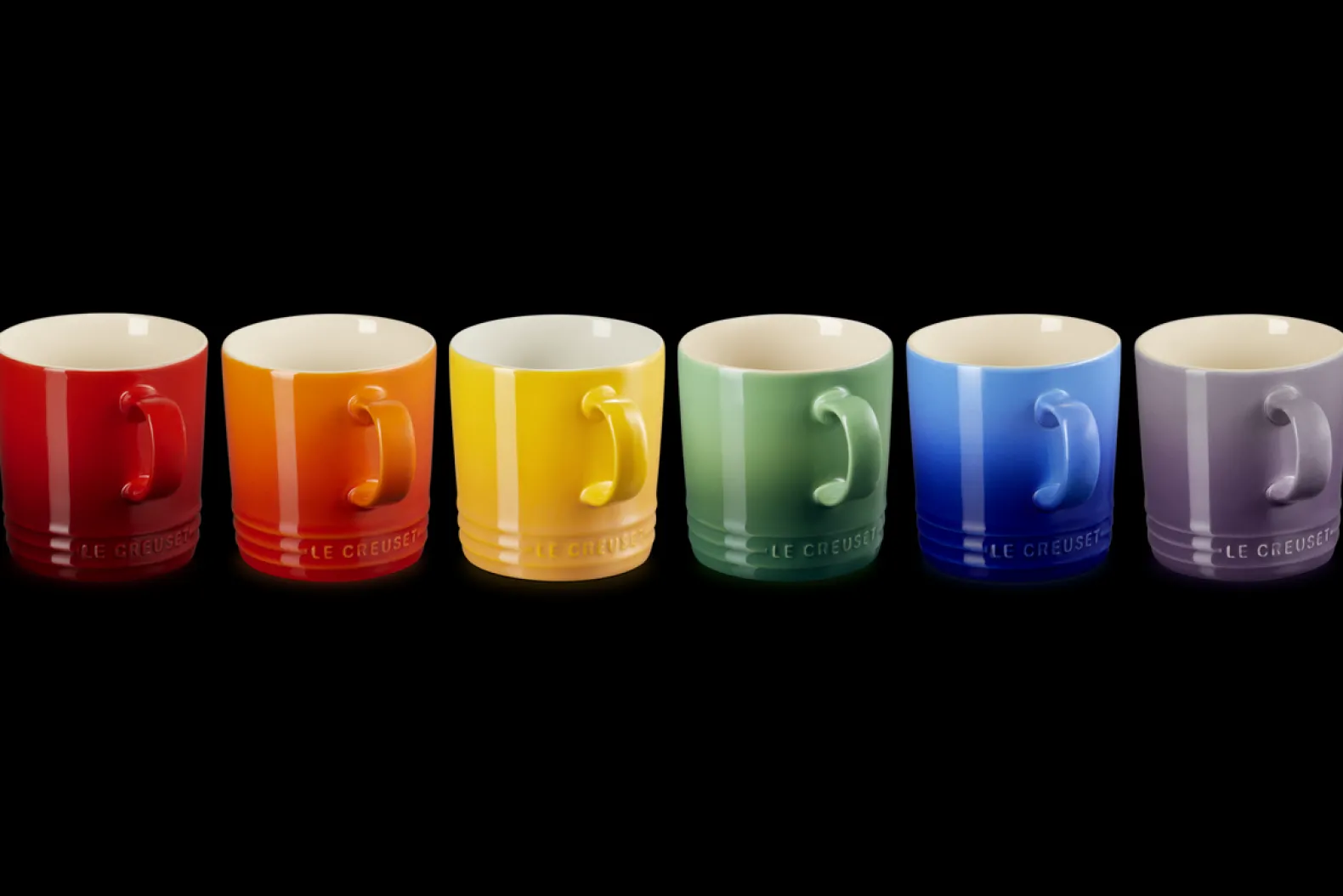 Stoneware Rainbow Set of 6 Mugs