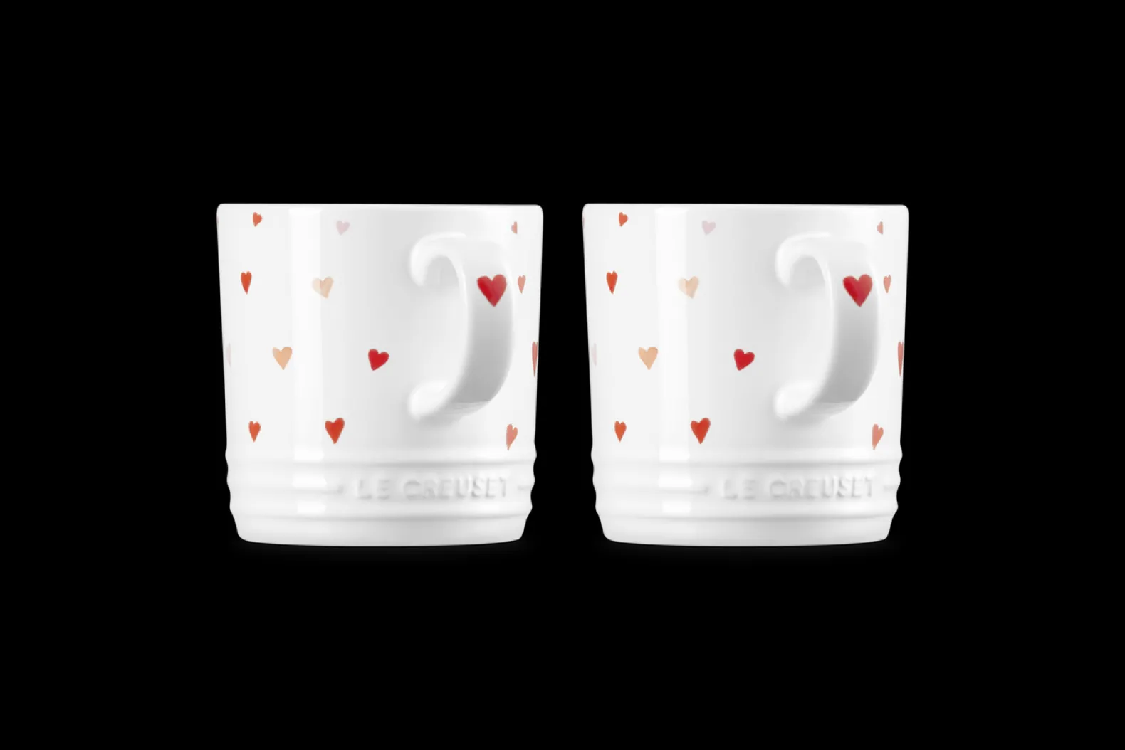 Stoneware Set of 2 Hearts Mugs