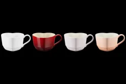 Stoneware Set of 4 Mini Heart Mugs