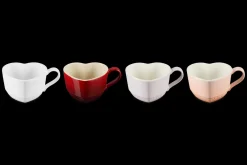 Stoneware Set of 4 Mini Heart Mugs