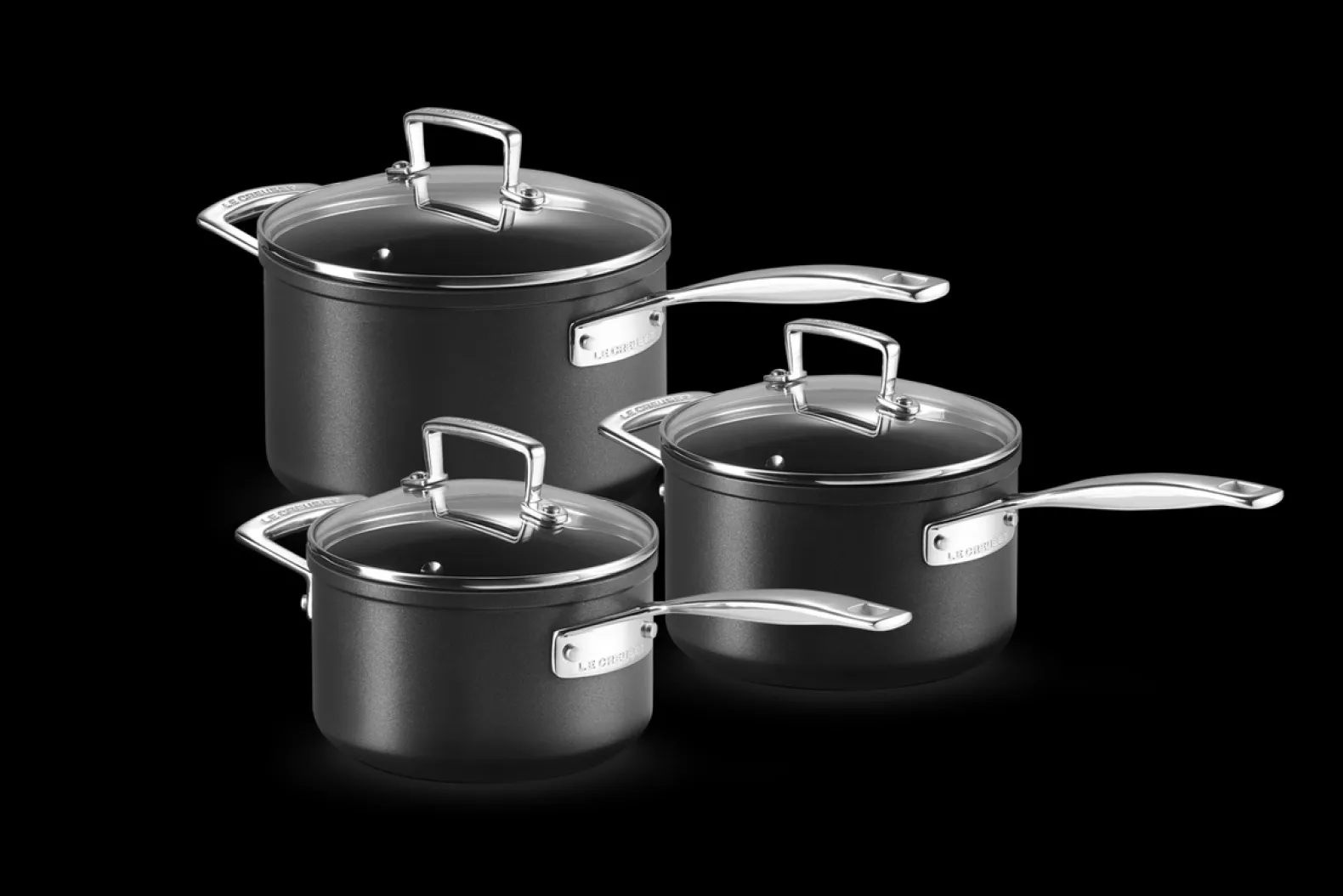 Toughened Non-Stick 3-piece Saucepan Set